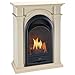 ProCom Dual Fuel Ventless Gas Fireplace System with Corner Combo Mantel - 15,000 BTU, T-Stat, Antique White Finish - Model# PCS150T-1-AW