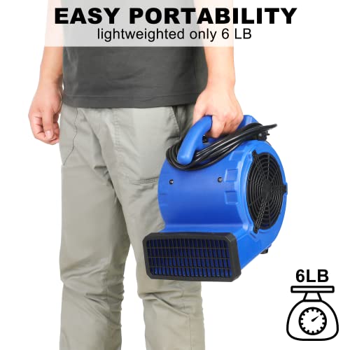 image for Simple Deluxe Blower Fan, 305 CFM Mini Floor Air Mover for Water Damag
