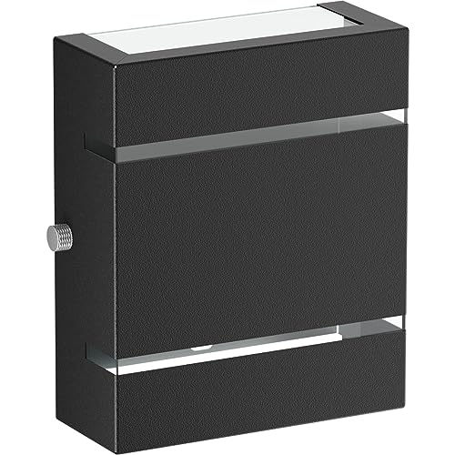 Arandela Externa Parede Slim 2 Frisos E Focos Alumínio MF167 (Preto)