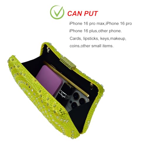 Image of Crystal Box Clutch Rhinestone Handbags For Women Party Purse Wedding Evening Bag