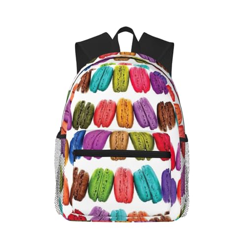 Sac à dos double épaule noir à motifs gâteaux avec bretelles réglables