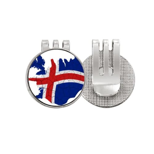 Marqueur de balle de golf en émail de qualité supérieure motif Islande