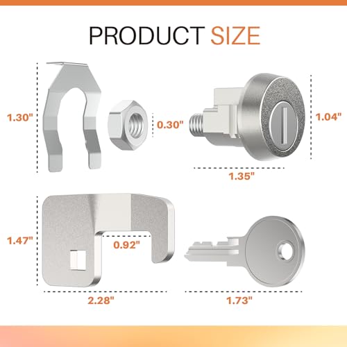 1570 Replacement Mail Box Lock Replacement for Florence F Series CBU & 4C Mail Units L-1172C, C9100 with 3 Keys and a Latch, Replacement USPS Mailbox Key Lock by Xinxinlin - Image 3