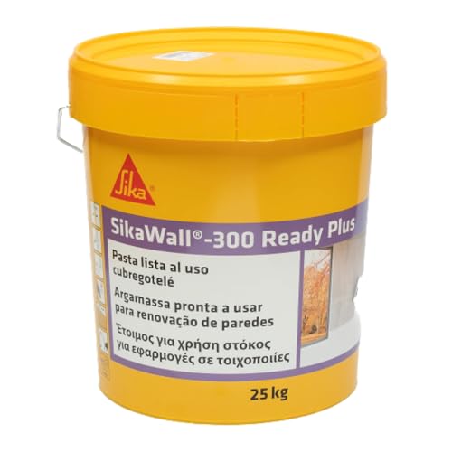 SikaWall-300 Ready Plus, Blanco, Pasta lista al uso para el alisado y la regularización de paramentos interiores en yeso, hormigón, mortero y pinturas antiguas, 25 kg