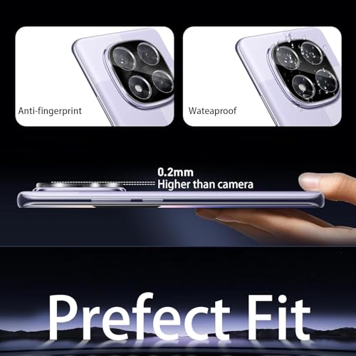 Image of Xmon Back Camera Lens Protector for Redmi Note 14 Pro 5G (1 Pack) Premium Camera Glass Protector Guard, Anti-Scratch, Ultra-Clear, Easy Installation