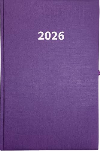 Buchkalender Chefplaner A5 1 Tag 1 Seite auch sonntags (2026 violett-metallic)