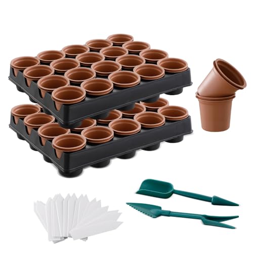XIAOMIANYANG 2 Stück Saatschalen Pflanze Keimschale Garten Shuttle Tray Nursery Seeding Pot Seed Starter Kit Set für Pflanzentransport Sämling Schneiden Samen Anzucht