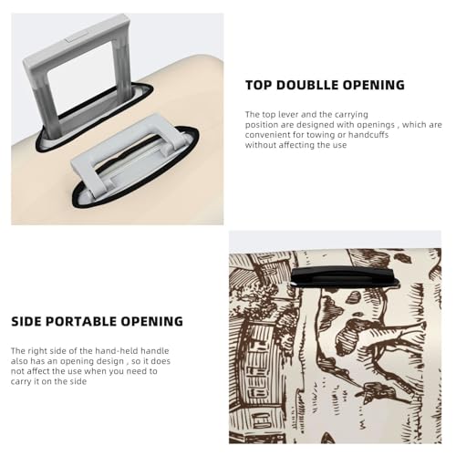 Cows On The Farm Print Luggage Cover For Suitcase,Washable Elastic Travel Suitcase Protector With Zipper Closure And Bottom Buckle – Fits 18-32" Luggage-Large3