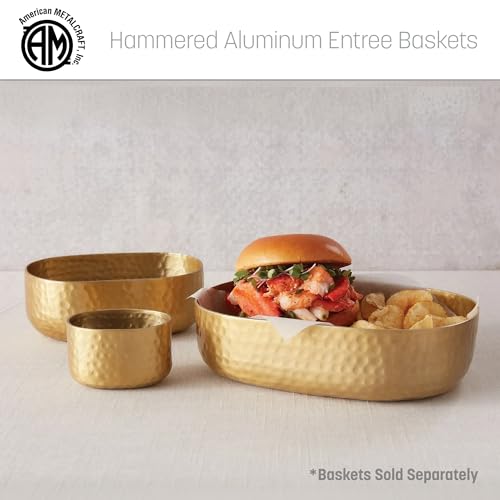 American Metalcraft ABHG46 Aluminum Hammered Bowl Oval, Gold, 25-ounce Capacity, Elegant and Artisanal Serveware for Presenting Entrées and Appetizer: 6 ½ L, 4 ¾ W, 2 ¼ H by American Metalcraft - Used condition - Image 6