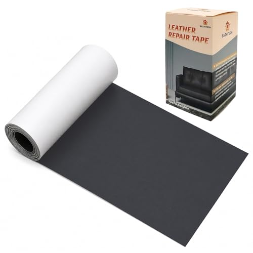 BSZHTECH Self Adhesive Leather Repair Patch Tape for Couch Sofa Dark Grey