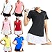 Moily Ladies Golf Apparel V-Neck Collared Short Sleeve Breathable Sweat Absorbent Comfort Top Yellow Medium