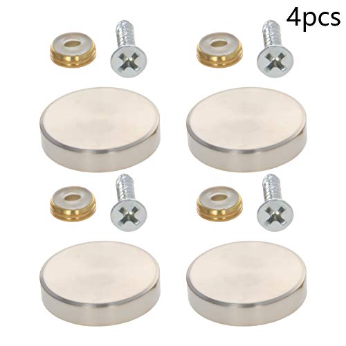 Bettomshin 4Pcs Mirror Screw Decorative Cap Nail 25mm/0.98" Cap Diameter Stainless Steel Brushed Stainless Steel miniatura 4