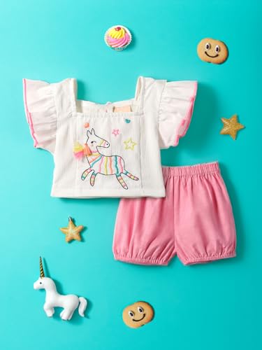 Image of Nautinati Baby Girls Cute Printed Top and Shorts Clothing Set | Age 0-3 Years