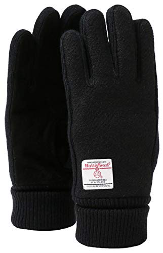 [ハリスツイード] 手袋 防寒グローブ ツィード素材 ブラック Free