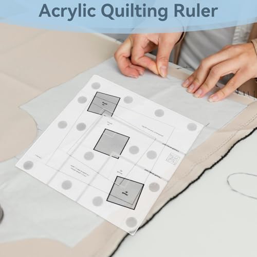 Wonky Log Cabin Trim Tool, 10in Quilting Rulers Transparent Acrylic Quilting Ruler with Grids, Non-Slip Grip Acrylic Quilting, Sewing, Crafting, Patchwork Ruler and Template - Image 6