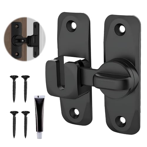 Verrou Porte Culissante 90/180 Degres Sans Perage avec Vis Adhesif