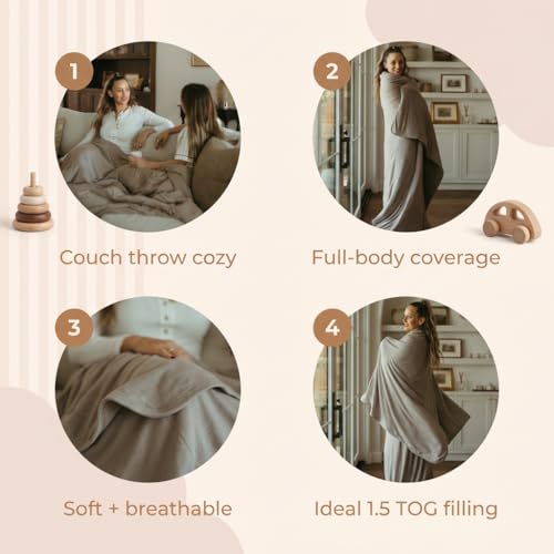 Image of Soft Adult Blanket - Lightweight and Breathable, Ideal for Adult, 85in x 60in, Machine Washable, Taupe