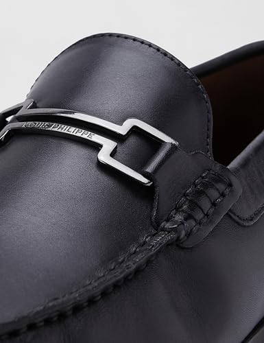 Image of Louis Philippe Men Premium Leather Breathable Lining Material Anti Slip Flat Heel Rubber Sole Formal Loafers