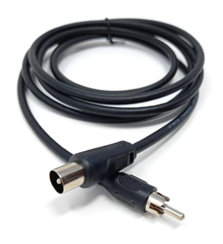 Image of DRUT 2m TV Plug to Phono (RCA) Plug Coaxial AV Lead Audio Video Cable 6.5ft
