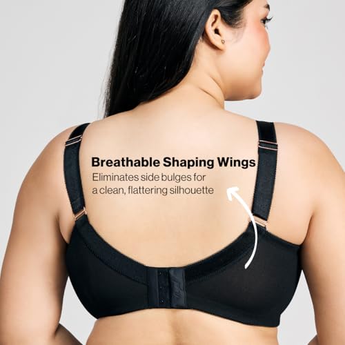 Image of NYKD NYB033 Wirefree Ultimate No Bulge, Shape & Support Non-Padded Lace Full Coverage Bra for Women