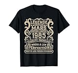 Mars 1985 41 Ans Anniversaire Cadeau Vintage 1985 T Shirt