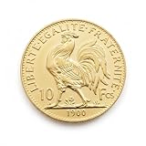 piece 10 francs 1965 dupré PIÈCE DE COLLECTION: Reproduction plaquée or d'une pièce de 10 Francs Coq Marianne, fabriquée avec précision et attention aux détails historiques