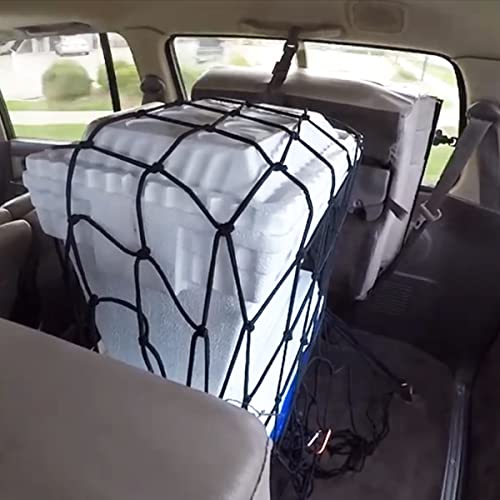 Truck Bed Netting For Cargo,Truck Bed Cargo Net 3' X 4' Stretches To 6' X 8',Bungee Cargo Net For Cars & Suvs With 12 Metal Carabiners Compatible With Chevy Ford,Dodge Ram,Toyota #TOP6