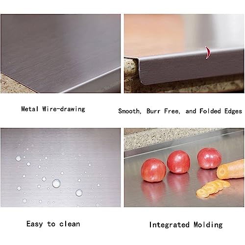 BILLAMB Stainless Steel Cutting Boards for The Kitchen, Suitable for Meat, Fruits, Vegetables, Bread, and Baking Large-sized Cutting Boards (50 x 40cm/19.7 x 15.7 in) by BILLAMB - Image 5