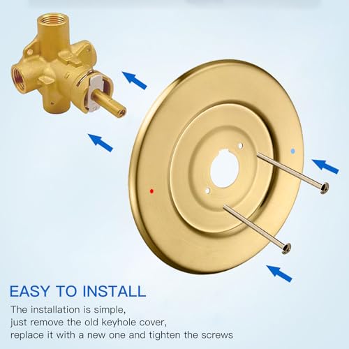Shower Trim Escutcheon Replacement para Moen, Placa de Cubierta de Manija de Ducha en Brushed Gold miniatura 5