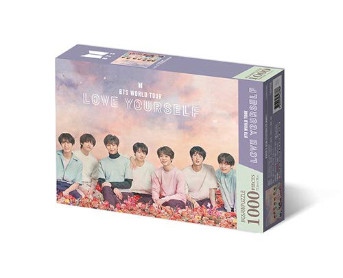 Big Hit BTS BANGTAN BOYS - BTS JIGSAW Puzzle - Póster de World Tour, 1000 piezas, juego de tarjetas de fotos adicionales (2: Love YourselF)