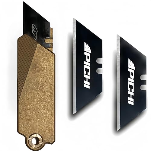PICHI G9 Brass Utility Knife with 2 Blades, Lock, CNC Body