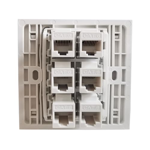 Connecteur RJ45 CAT6 plaque murale 6 ports type 86 blanc pour réseau local LAN