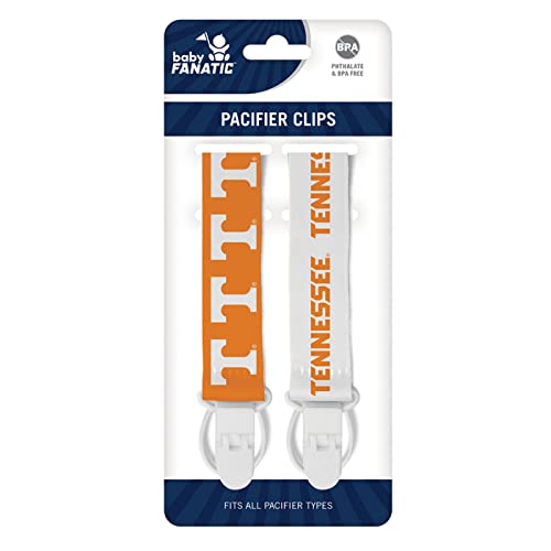 Image of Baby Fanatic Officially Licensed Unisex Pacifier Clip 2-Pack - NCAA Tennessee Volunteers - Officially Licensed Baby Apparel