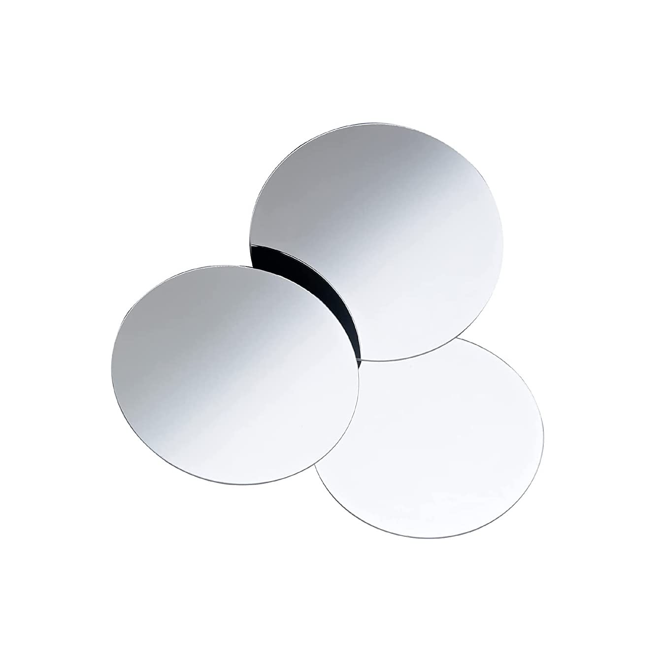 Invero Set of 3 Self Adhesive Square Mirror Set - Strong, Sleek, Modern Wall Décor Mirrors for Hallways, Living Rooms, Bathrooms, Bedrooms, Cupboards (20cm x 20cm)