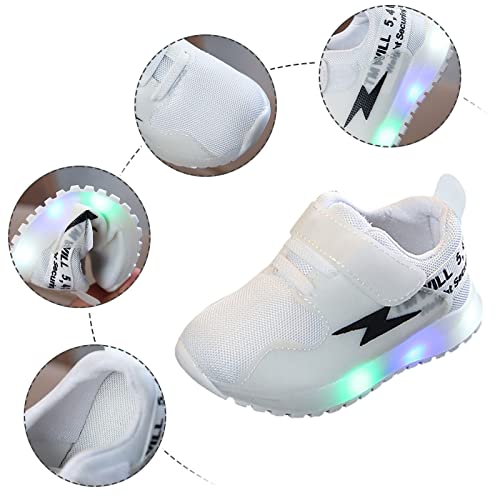 IWIHMIV Toddler Boy Tennis Shoes Girls' Athletic Shoes Kids Light Up Lightweight Non Slip Comfort Sneakers4