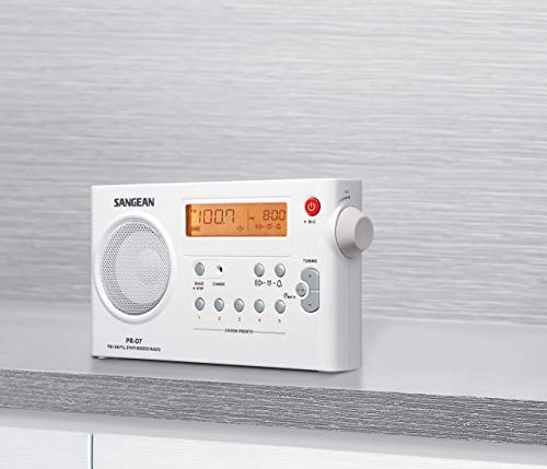 Sangean Pr-D7 Am/Fm Digital Rechargeable Portable Radio - White, One Size #TOP3