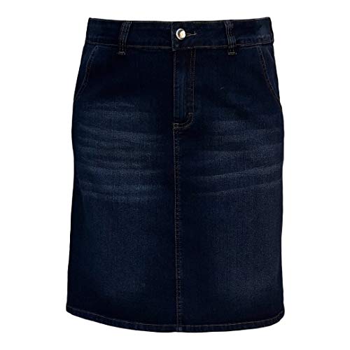 Saia Jeans Evasê Moda Evangélica Plus Size
