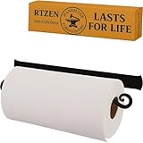 Decorative Wall Paper Towel Holder | Black Stylish Wrought Iron Hanger | Wall Mount Fancy Paper Dispenser | Handmade Crafted By RTZEN-Décor