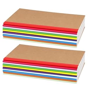 SOUJAP 20 Pack A5 Notebooks Bulk with with Rainbow Spines, 60 page Kraft Cover Notebooks, Lined Journal Notepad for Note Taking, Diary, Memo, 10 Colours