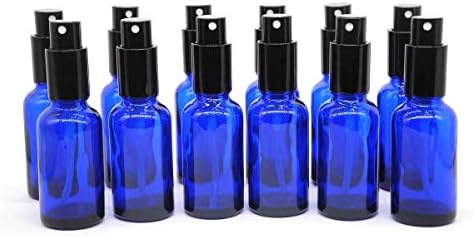 Yizhao 50ml Amber Glass Spray Bottle for Essential Oils, Small Empty Fine Mist Spray Bottle, for Cleaning, Aromatherapy, Cosmetic Sprays, Hair 6 Pcs