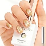 KRISNICE マグネットネイル ジェルネイル キャッツアイジェル キラキラ 単色*15ml 磁石付き UV・LED対応 ポリッシュタイプ ホログリッター カラージェル (ゴールデンオーロラ MY015)