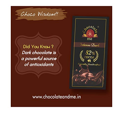 Image of Chocolate and Me 82% Dark Chocolate Bar Rich In Cocoa Butter | Vegan | Natural | 2 x 90Gms (Pack of 2)