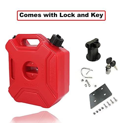 Image of STERLING Jerry Can 5L Gasoline Oil Container with Bracket Lock & key for Motorcycle & Car - (1 piece) (Black)