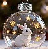 Christmas Tree Ornaments, Christmas Balls, Snowflake Ball Pendant Appearance, Adorable-Themed, Detailed Figurines Inside, Combined with Twinkling Golden, Suitable for Holiday (MulticolorC)