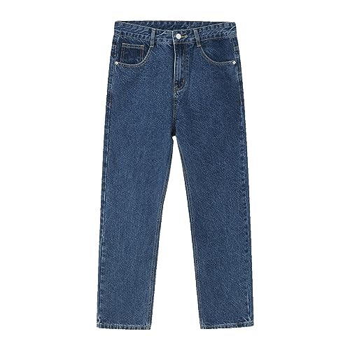 Jean droit confortable style classique avec braguette zippée et 5 poches ergonomiques