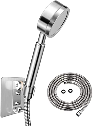 Olliwon Pommeau Douche Haute Pression avec Tuyau 1,5m et Support, Pommeau de Douche Economie d'Eau en Acier Inoxydable 304 Installation et Nettoyage Faciles