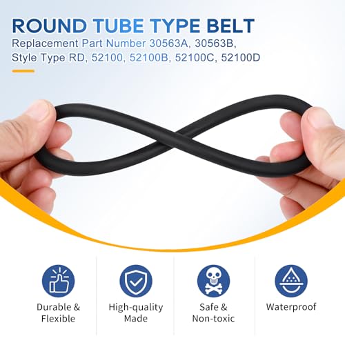 Image of Vacuum Belt, 20 Pack Belt 30563B Round Vacuum Cleaner Belts Upright Vacuum Belt Compatible with Sanitaire Eureka Vacuum Cleaner, Style RD, SC679K C2094 Belt