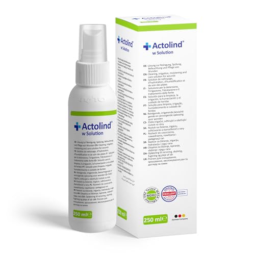 Actolind w Solution 250 ml Antiseptische Wundspüllösung in Sprühflasche Schmerzfreie Reinigung, Spülung und Befeuchtung von akuten, chronischen und infizierten Wunden & Verbrennungen PHMB PZN:10985416