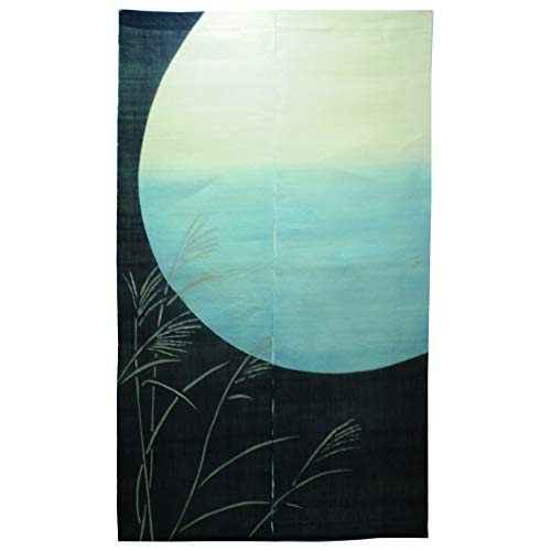 のれん　満月 Amazon｜のれん 和風 おしゃれ 麻 150×85cm 満月 暖簾 和モダン 和