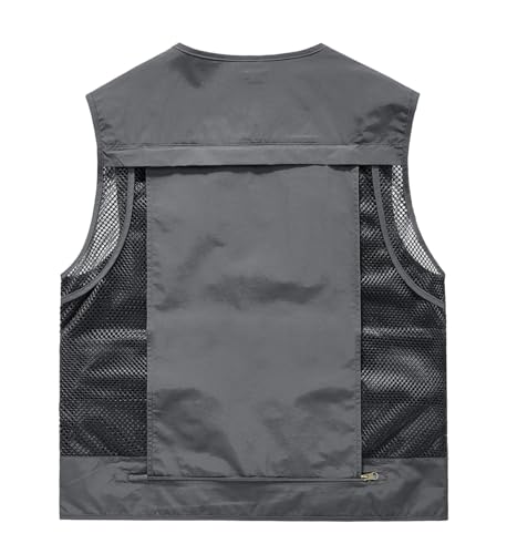 Image of Acydar Men's Outdoor Fishing Work Safari Travel Photo Cargo Vest Outdoor Fishing Vest